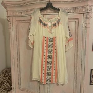 NWT ILLA ILLA BOHO style cream dress Medium